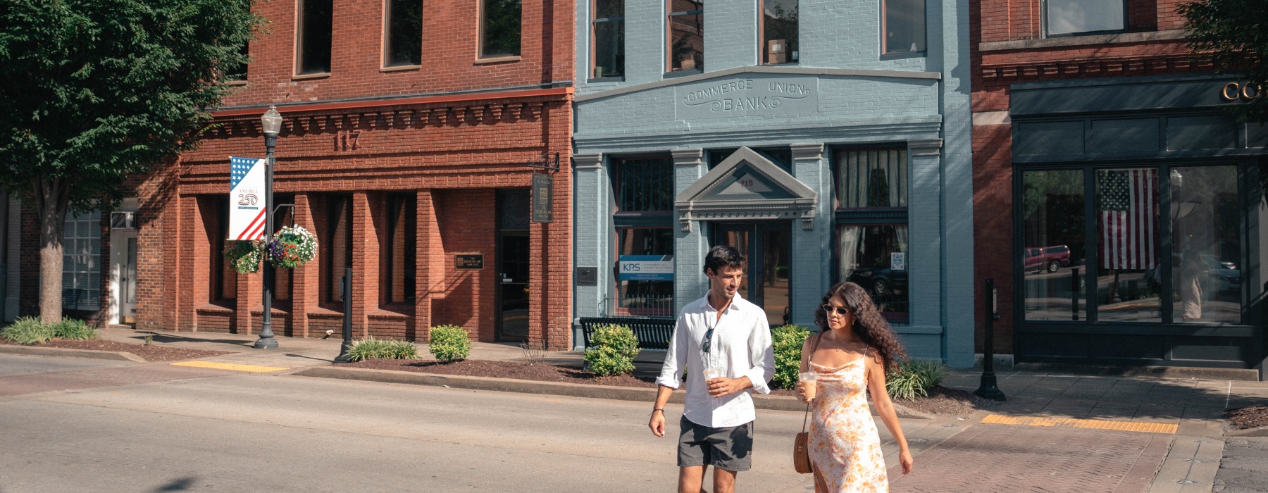 People walking in Downtown Gallatin